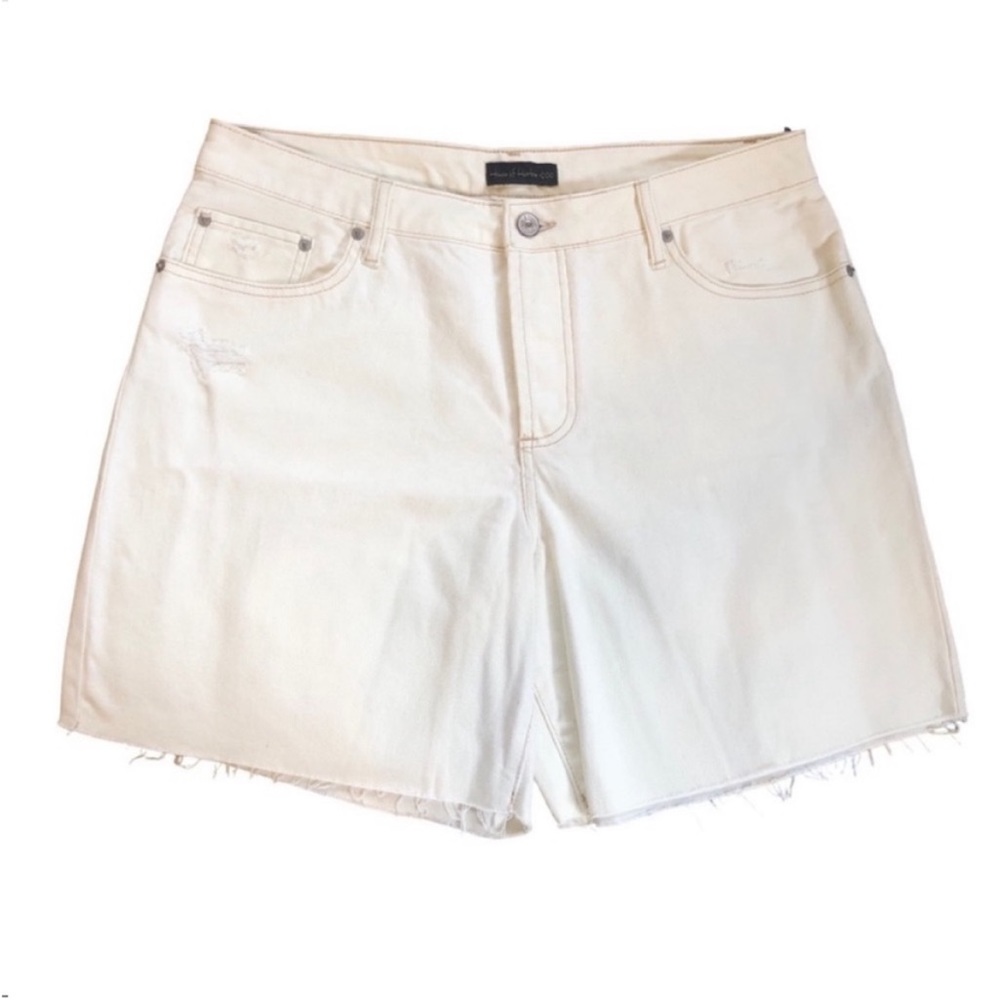 House of Harlow 1960 Cream Bermudas Frayed Hem